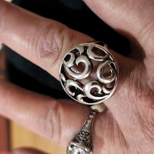 Sterling Silver Round Spiral Design Ring
